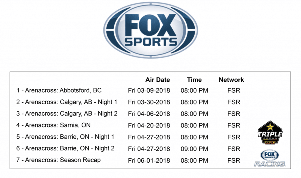 FOX Sports Racing TV Broadcast OTSFF Motorsports